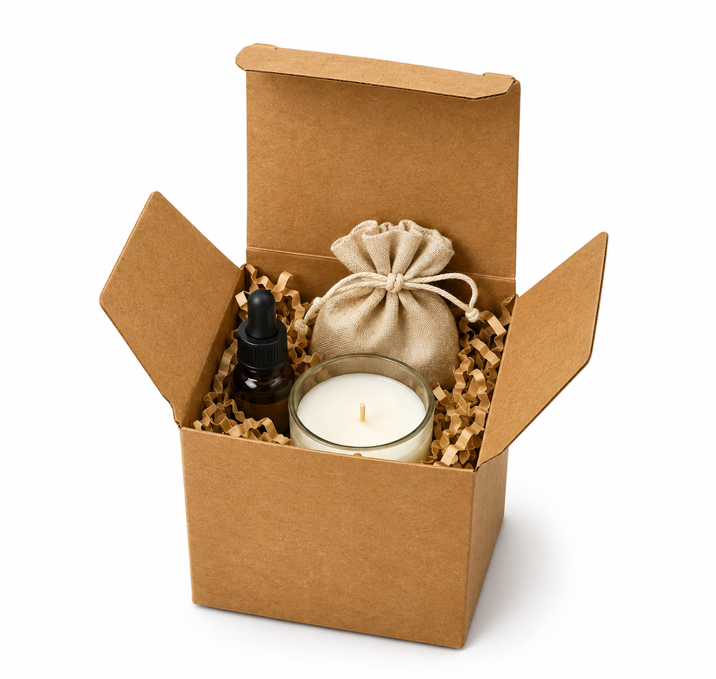Kraft Brown Paper Packaging Box 4x4x4 inch