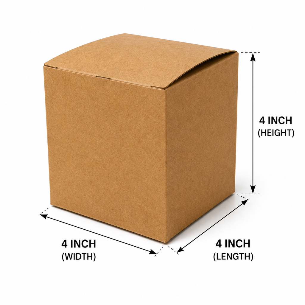 Kraft Brown Paper Packaging Box 4x4x4 inch