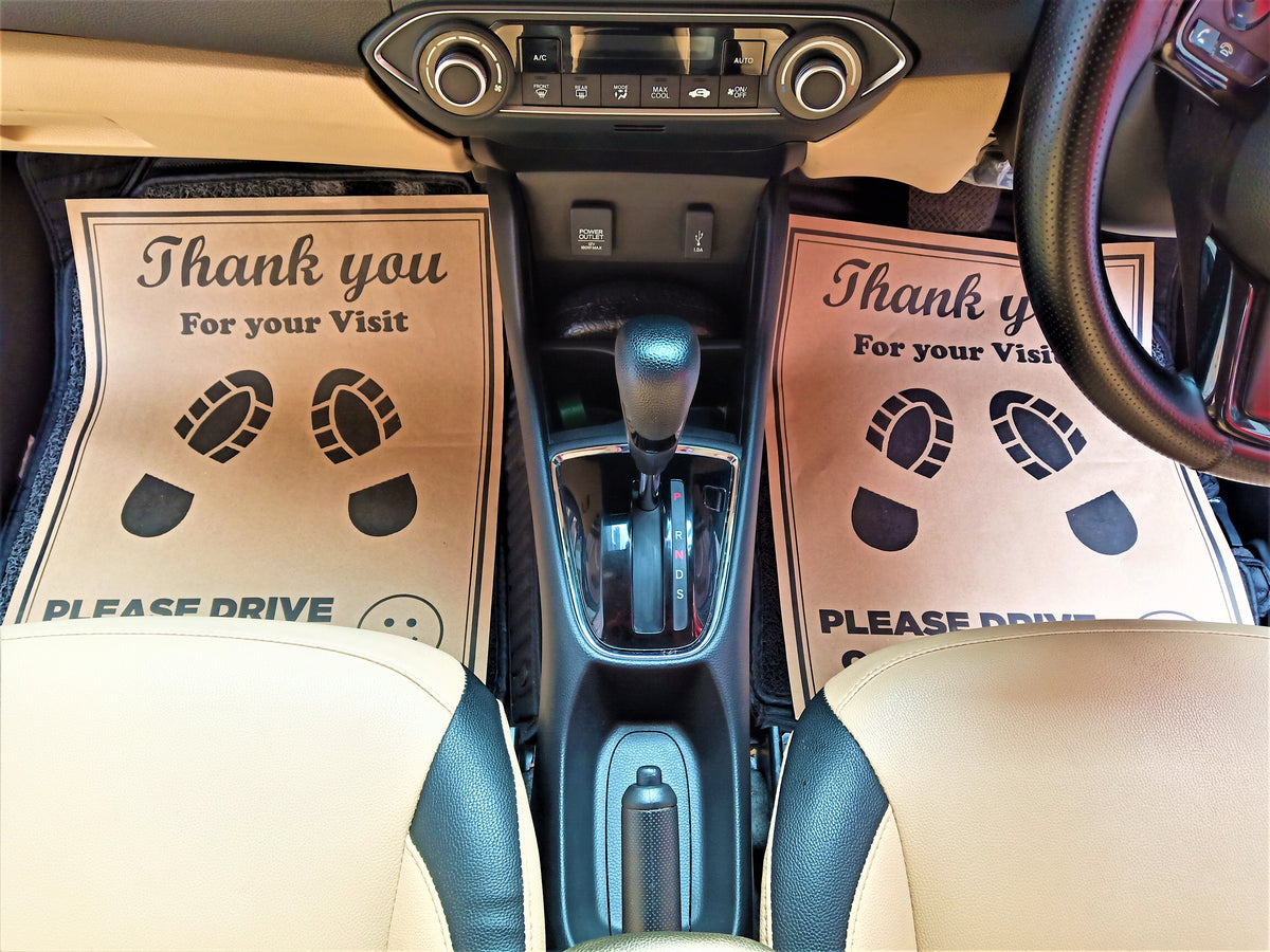 Disposable Car Paper Floor Mats for Car Interior Protection – Brown Extra Large, 18 × 21 Inches (46 × 53 cm)
