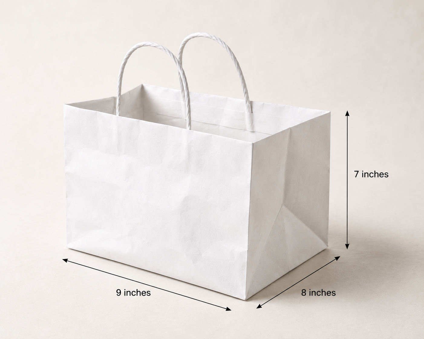 White Paper Bag 9x8x7 inch
