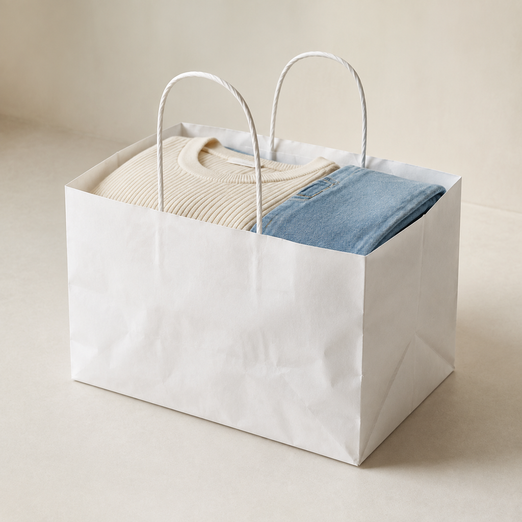 White Paper Bag 9x8x7 inch