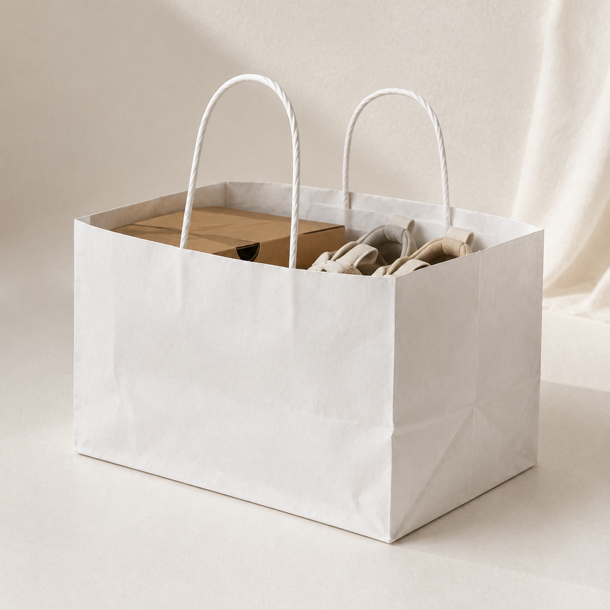 White Paper Bag 9x8x7 inch