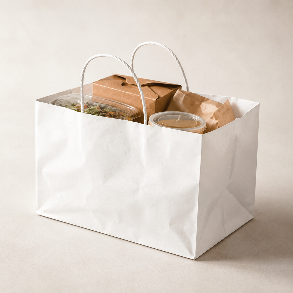 White Paper Bag 9x8x7 inch