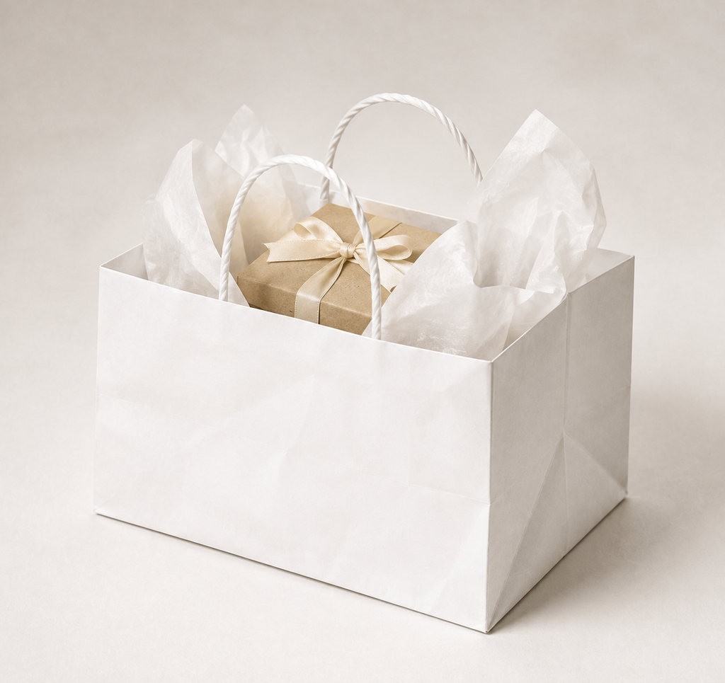 White Paper Bag 9x8x7 inch