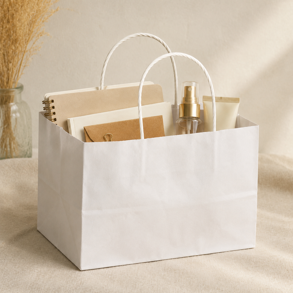 White Paper Bag 9x8x7 inch