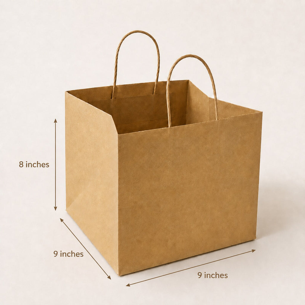 Kraft Brown Paper Bag 9x9x8 inch