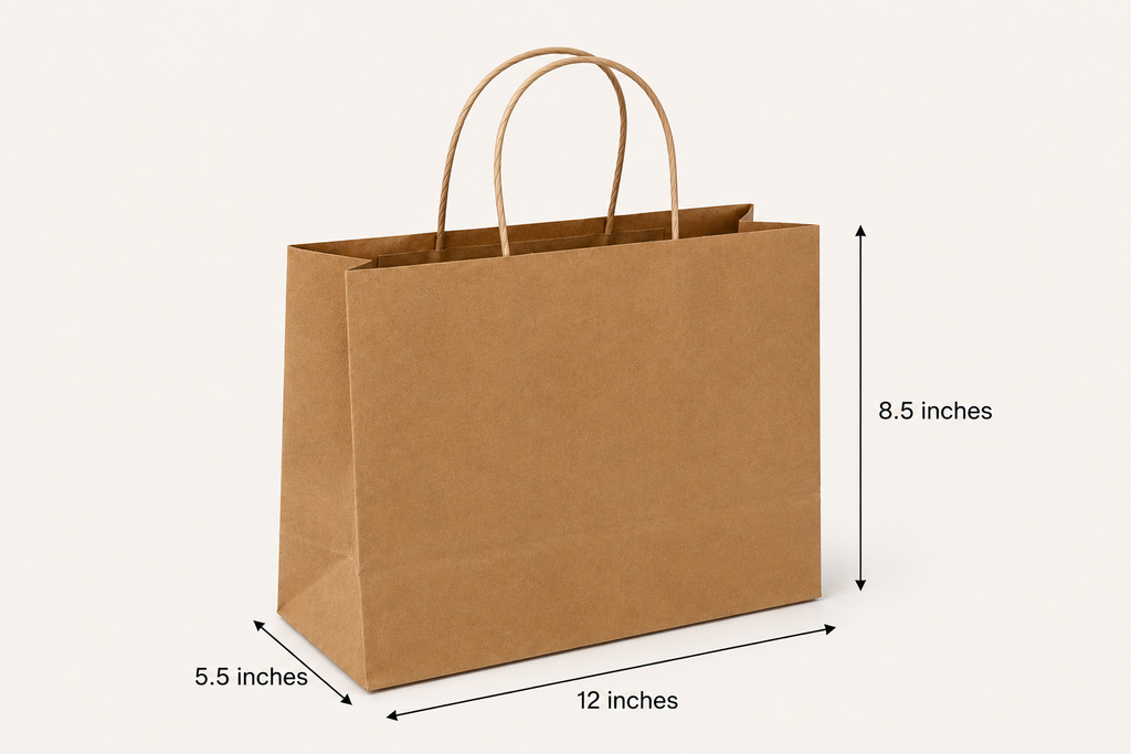 Kraft Brown Paper Bag 12x5.5x8.5 inch