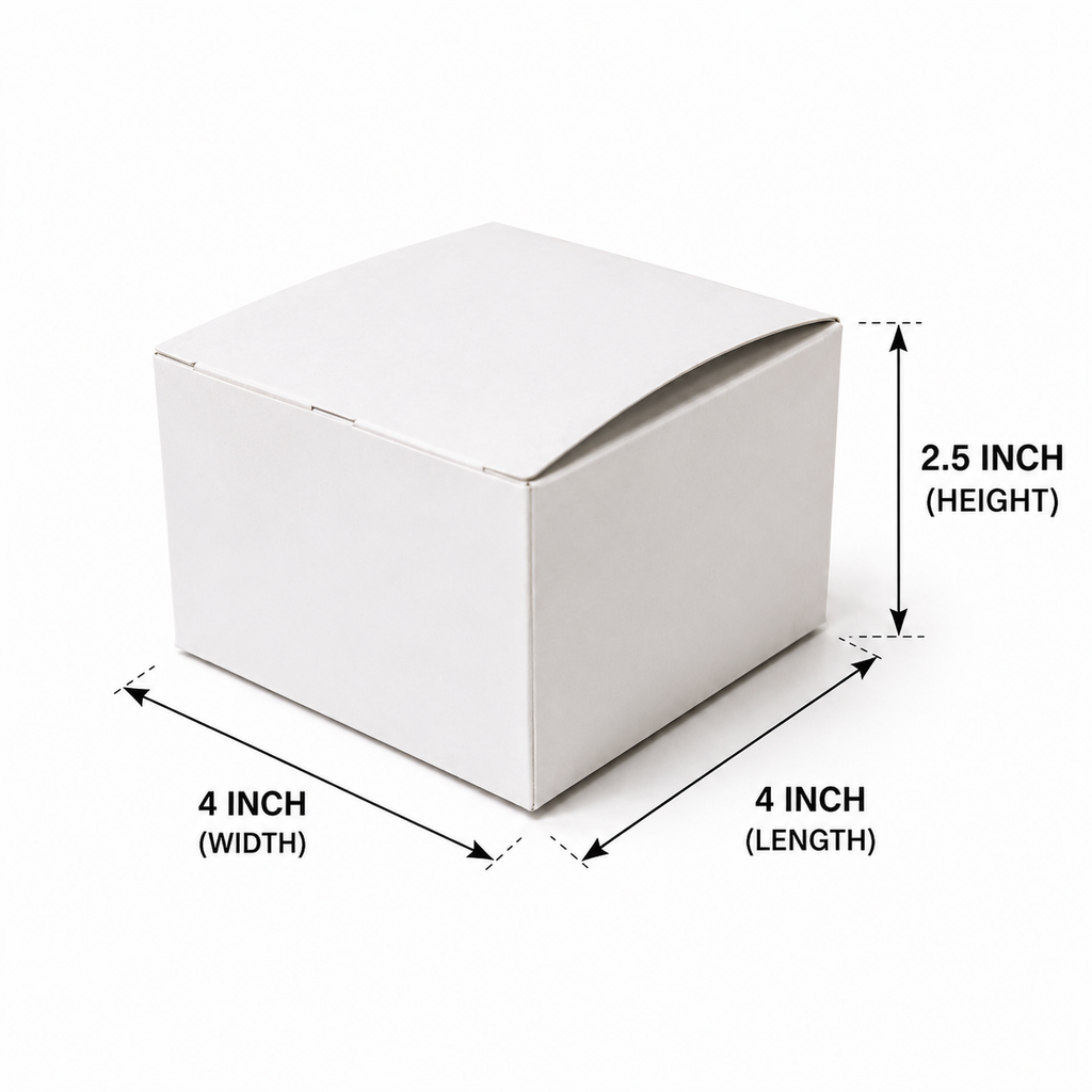 White Paper Packaging Box 4x4x2.5 inch