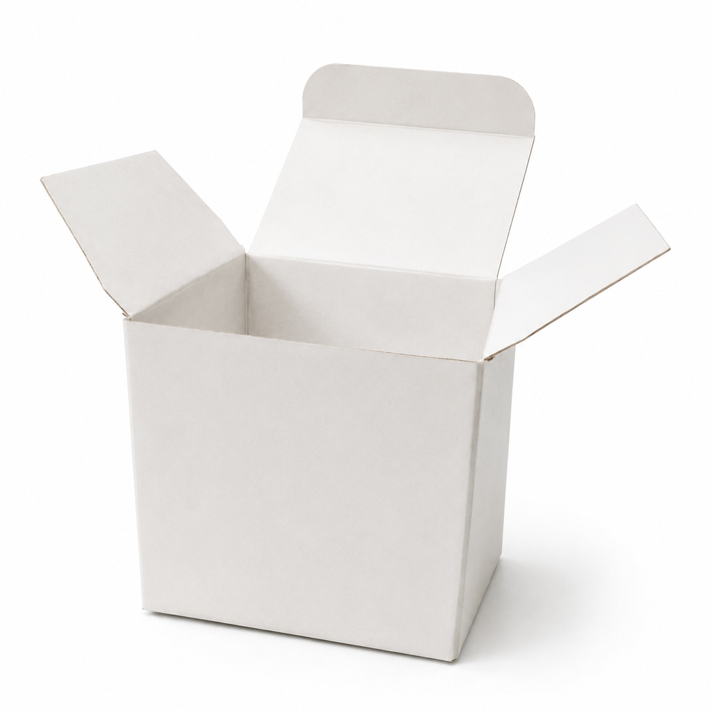 Corrugated 3ply White Paper Packaging Box 4x4x4.5 inch