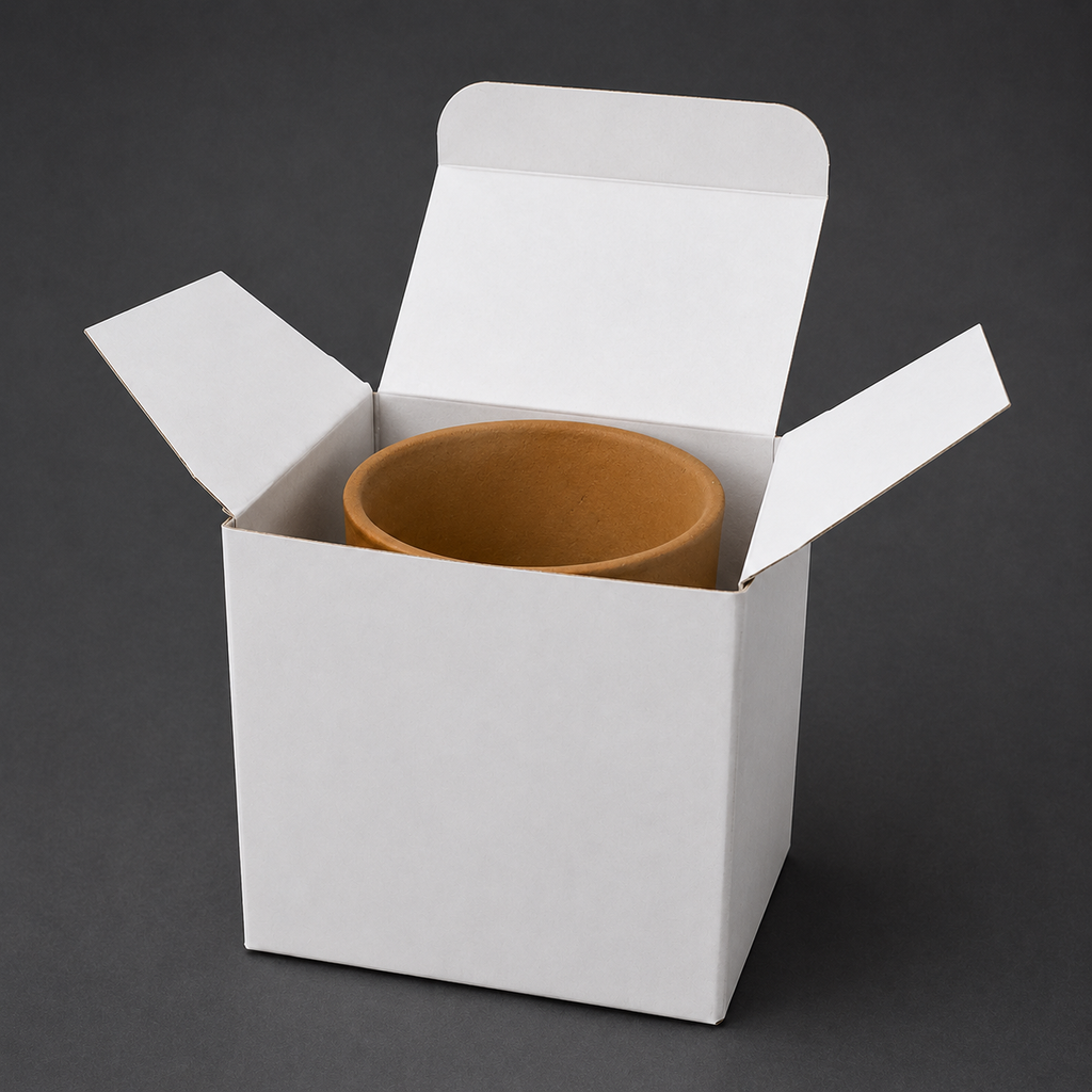 Corrugated 3ply White Paper Packaging Box 4x4x4.5 inch
