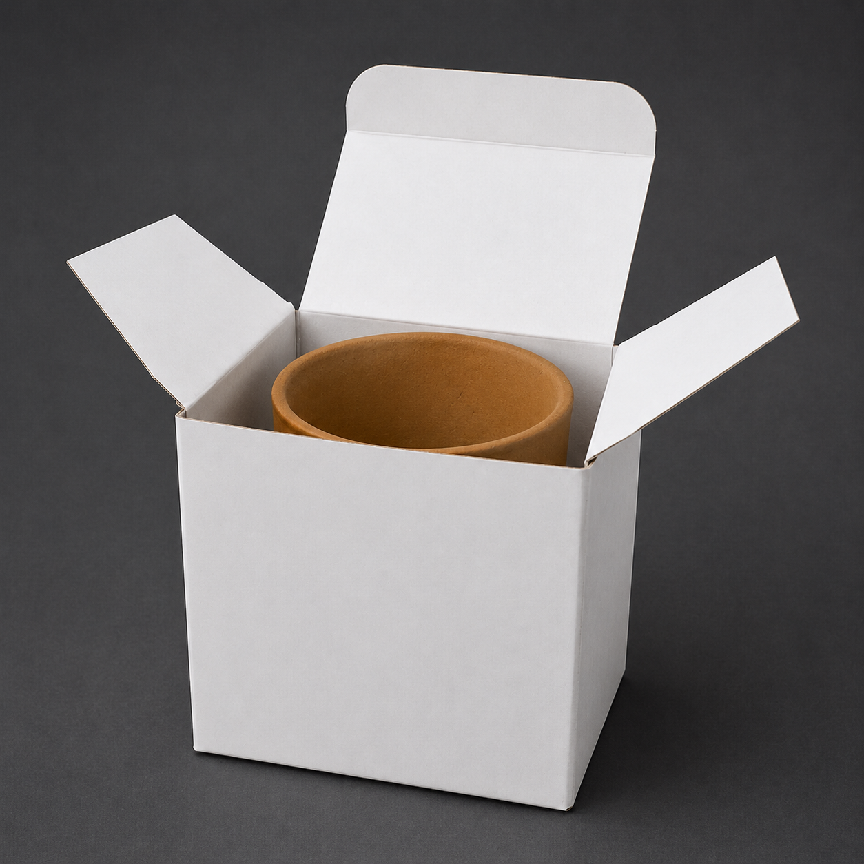 Corrugated 3ply White Paper Packaging Box 4x4x4.5 inch