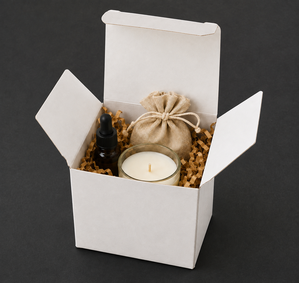 Corrugated 3ply White Paper Packaging Box 4x4x4.5 inch