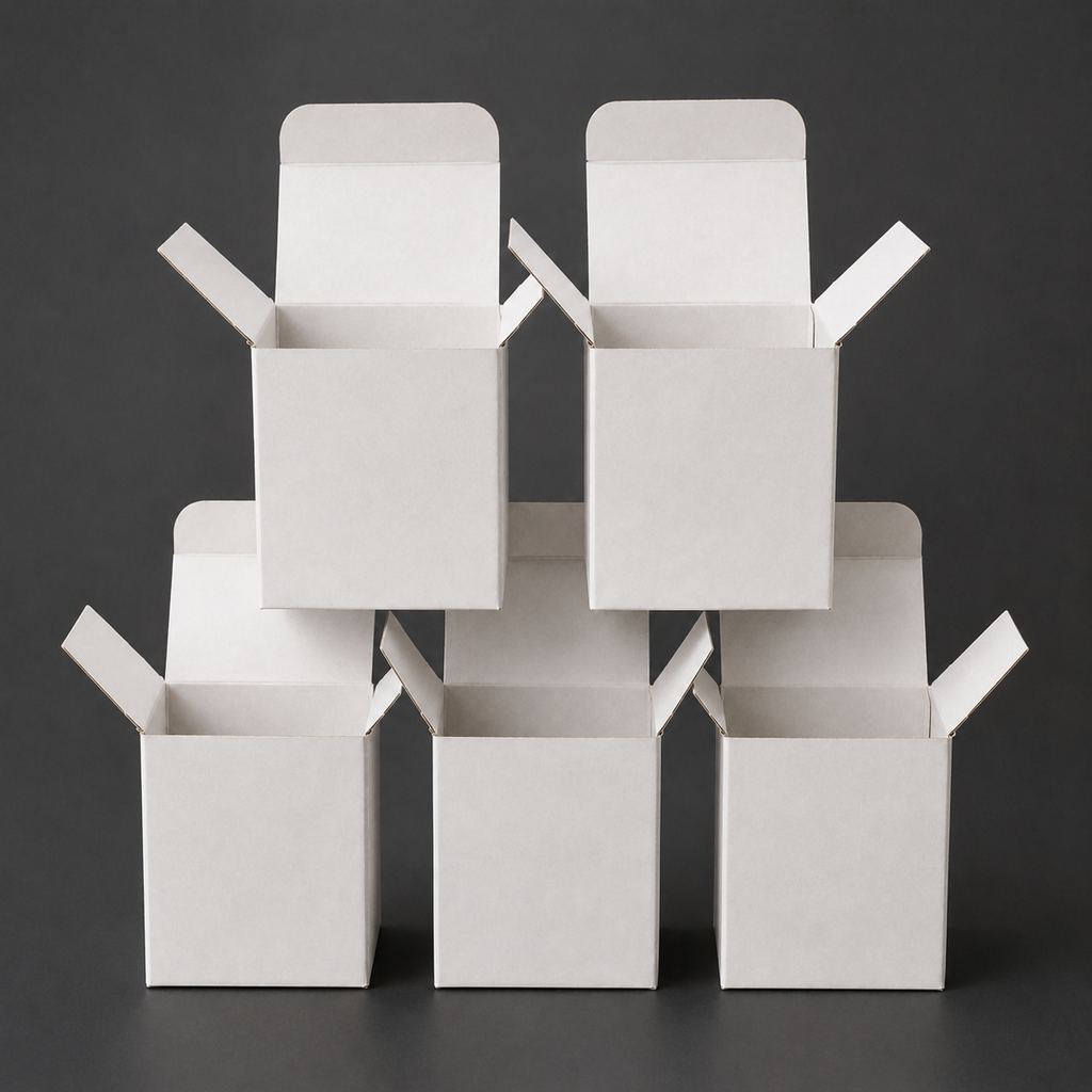 Corrugated 3ply White Paper Packaging Box 4x4x4.5 inch
