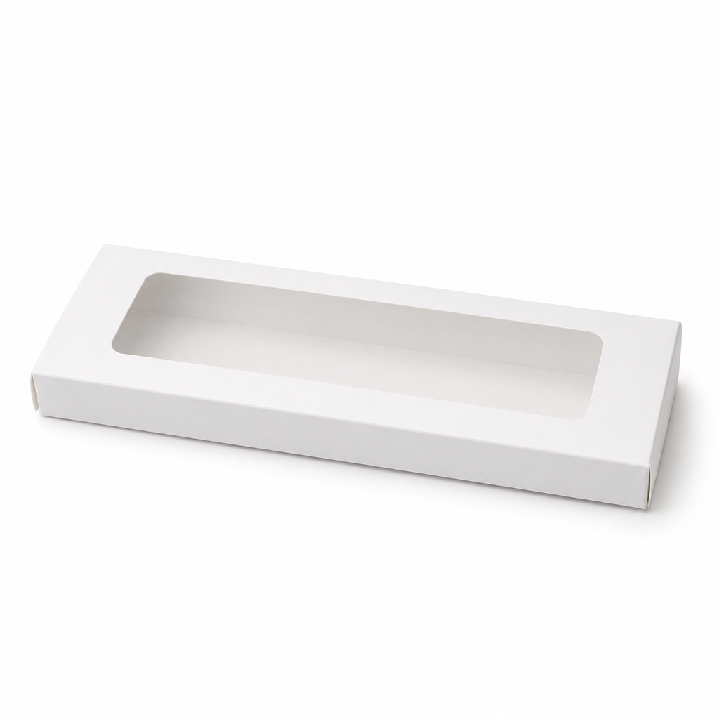 White Paper Packaging Box With Window 2.36×0.78×7.87 inch