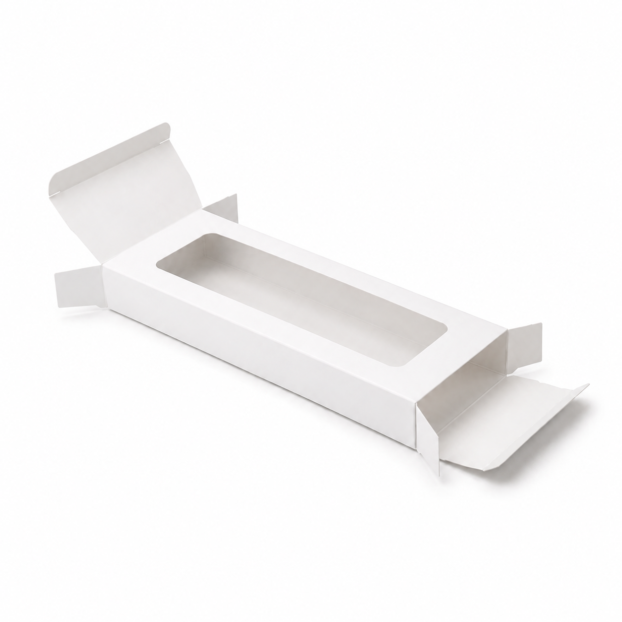 White Paper Packaging Box With Window 2.36×0.78×7.87 inch