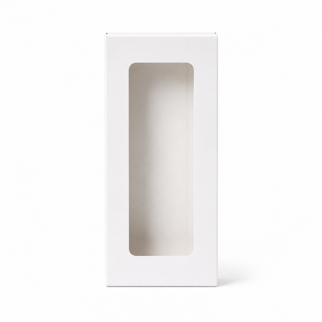 White Paper Packaging Box With Window 2.36×0.78×7.87 inch