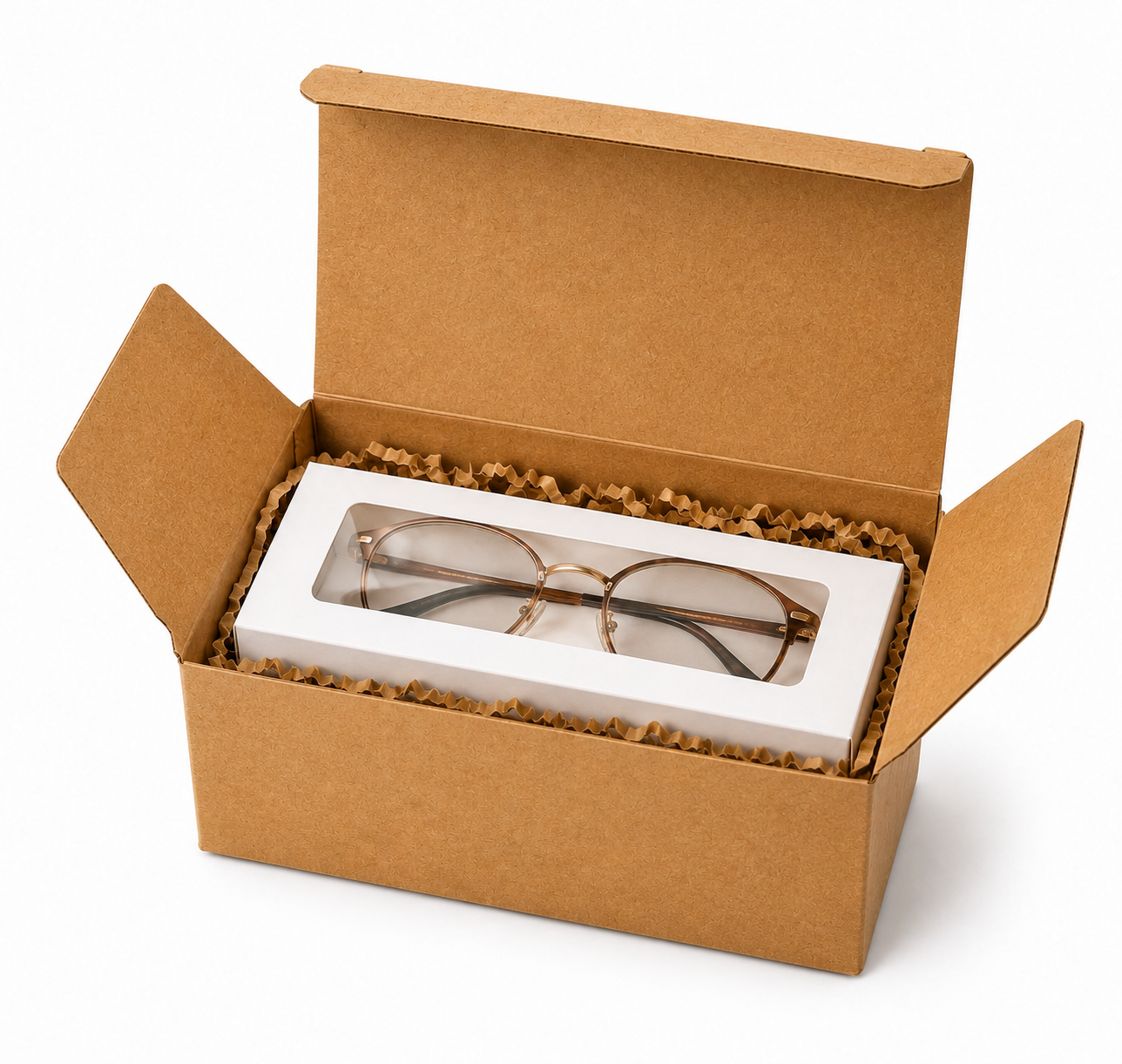 White Paper Packaging Box With Window 2.36×0.78×7.87 inch