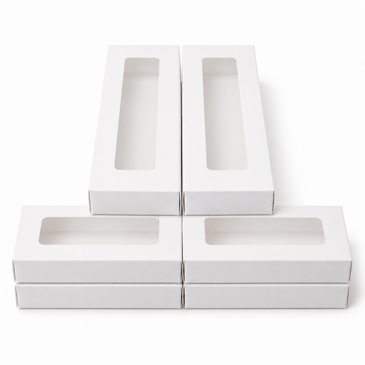 White Paper Packaging Box With Window 2.36×0.78×7.87 inch