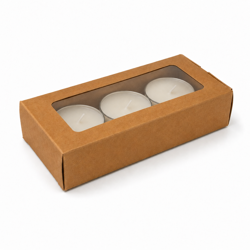 Kraft Brown Paper Packaging Box With Window 3.1x1.75x7 inch