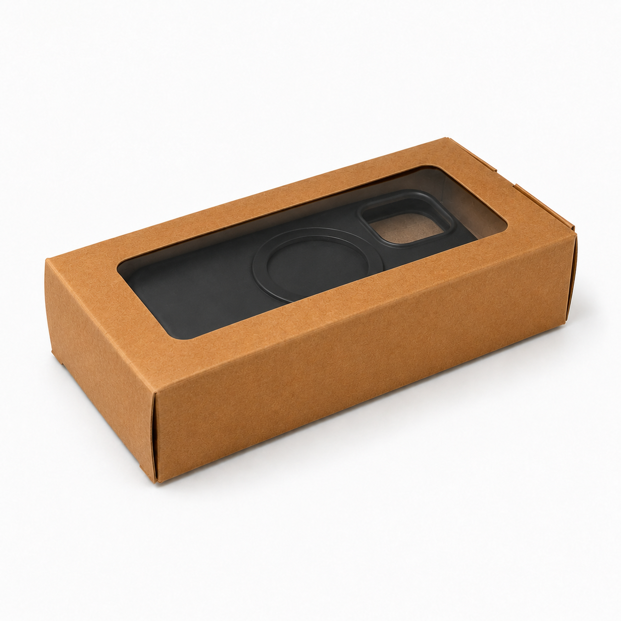 Kraft Brown Paper Packaging Box With Window 3.1x1.75x7 inch